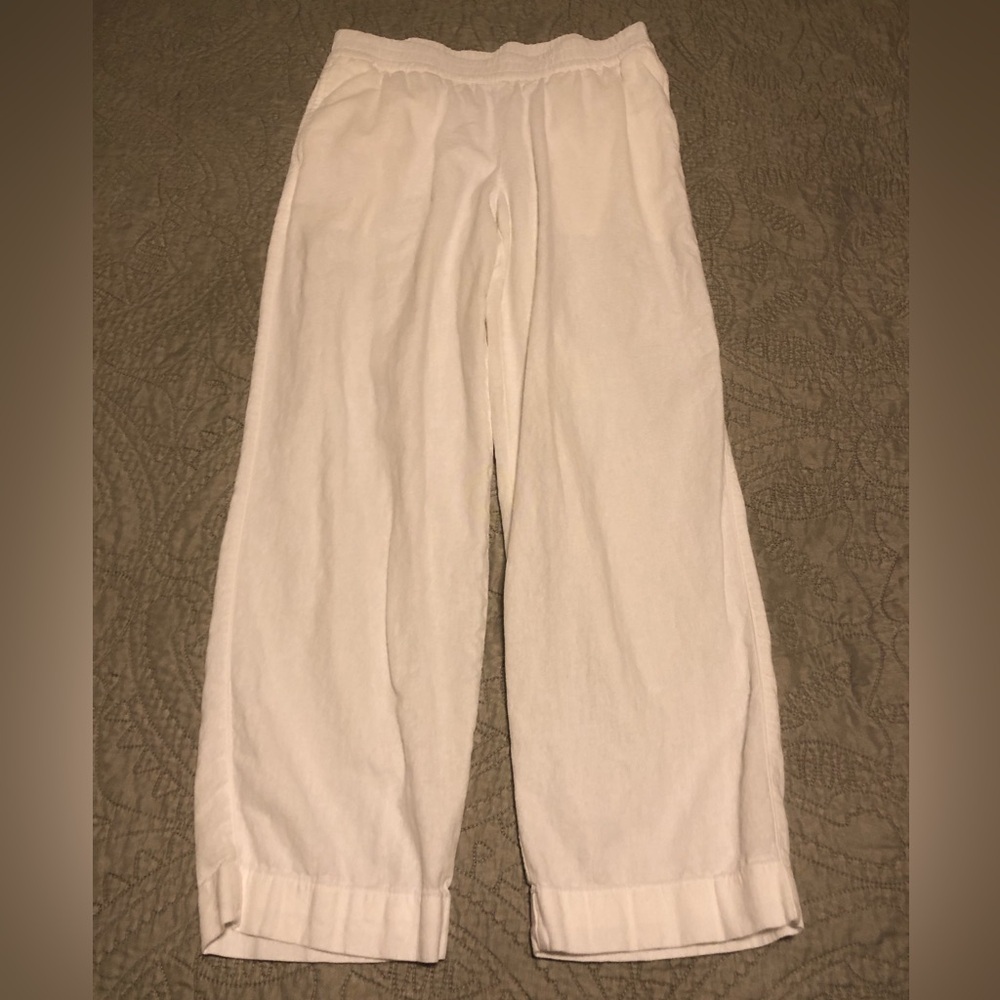 Old Navy White Relaxed-Fit Linen Blend Pants